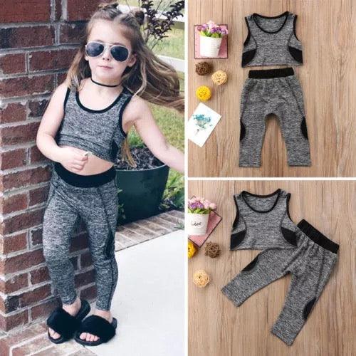 Exquisite Girls Sleeveless Tops Pants Outfit Bump baby and beyond