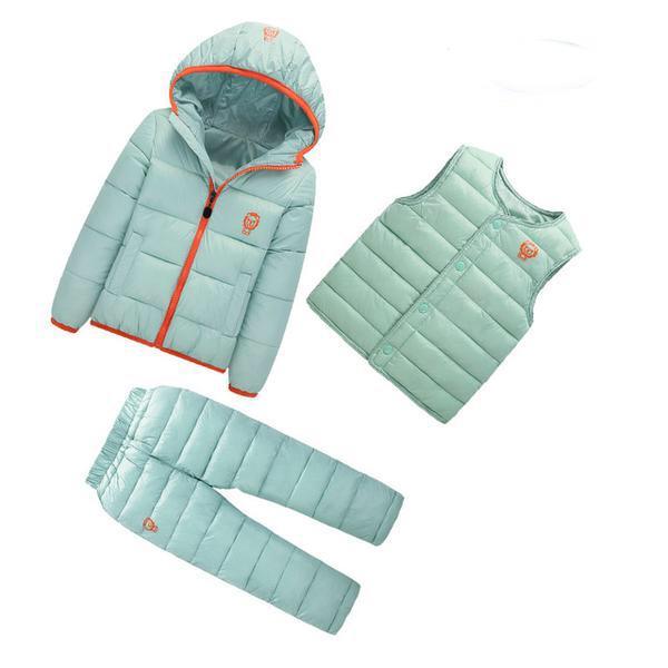 Girls Boys Hooded Padded Coat Vest Pants Outfit Bump baby and beyond