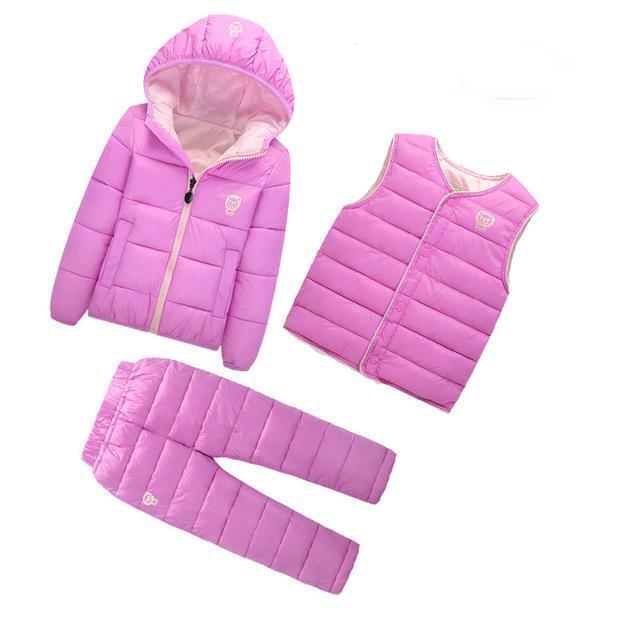 Girls Boys Hooded Padded Coat Vest Pants Outfit Bump baby and beyond