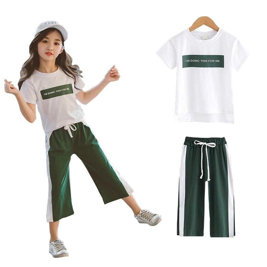 Girls T Shirt Tops Sweatpants Sport Suit Clothes Bump baby and beyond