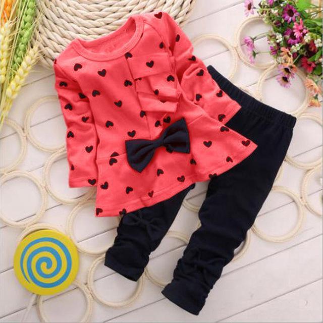 Girls Tops Bowknot Rabbit Panda Pants Outfit Bump baby and beyond