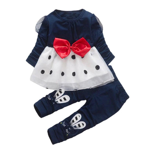 Girls Tops Bowknot Rabbit Panda Pants Outfit Bump baby and beyond