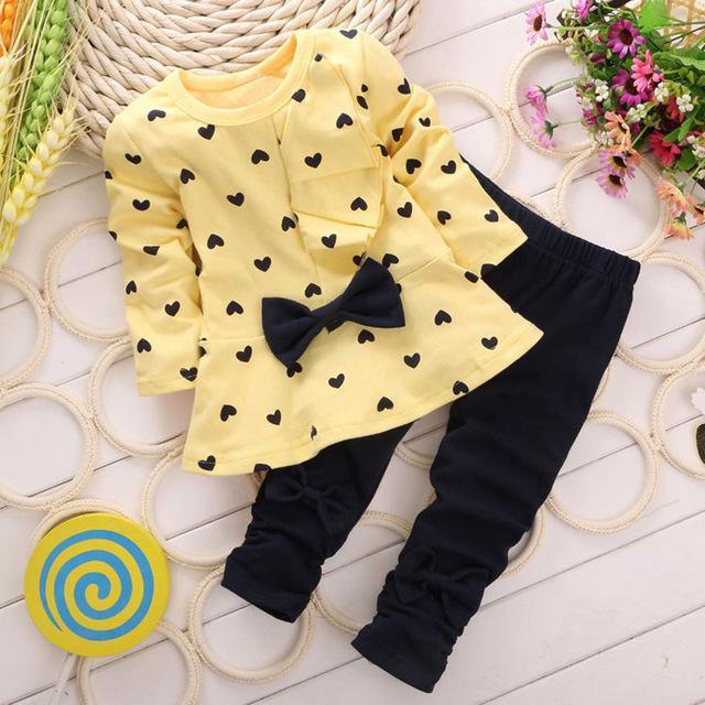 Girls Tops Bowknot Rabbit Panda Pants Outfit Bump baby and beyond