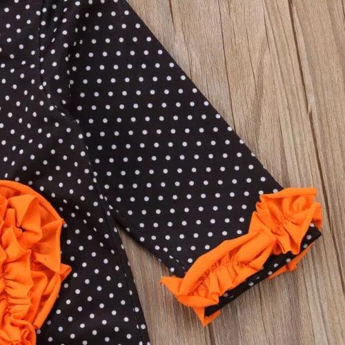 Halloween Dot Long Sleeve Ruffles Jumpsuit Bump baby and beyond