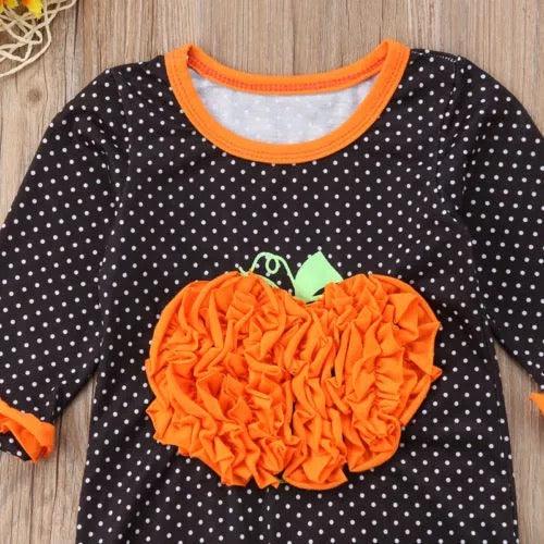 Halloween Dot Long Sleeve Ruffles Jumpsuit Bump baby and beyond