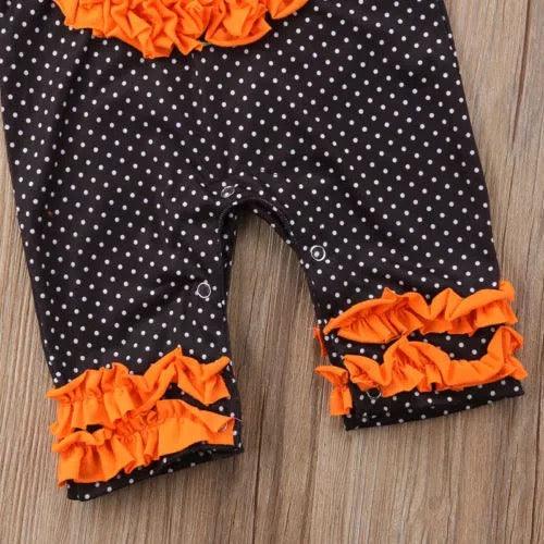 Halloween Dot Long Sleeve Ruffles Jumpsuit Bump baby and beyond