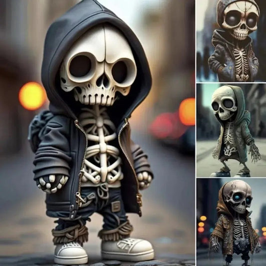 Halloween Resin Cool Skeleton Figurine Doll