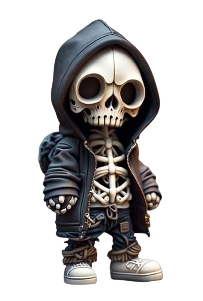 Halloween Resin Cool Skeleton Figurine Doll