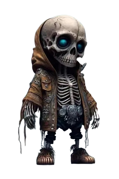 Halloween Resin Cool Skeleton Figurine Doll