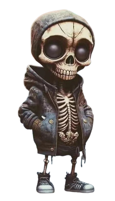 Halloween Resin Cool Skeleton Figurine Doll