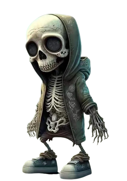 Halloween Resin Cool Skeleton Figurine Doll