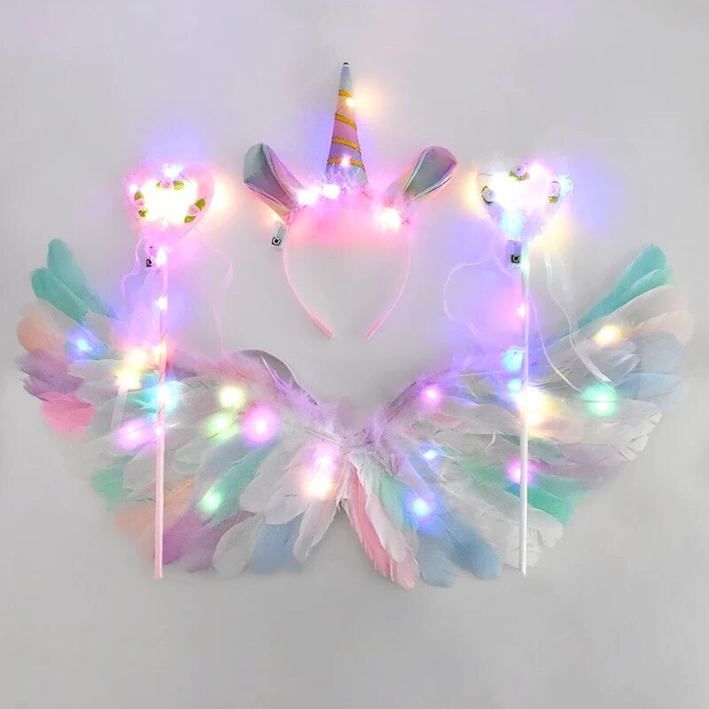 Children Girls Angel Wings With LED For Party