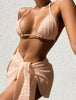 3 Pieces Women Swimsuit Halterneck Backless Bikini Set