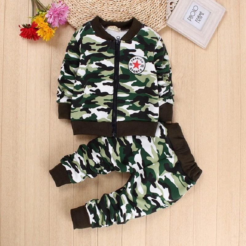 Infant Boys Girls Camouflage Military Sets Clothes Bump baby and beyond