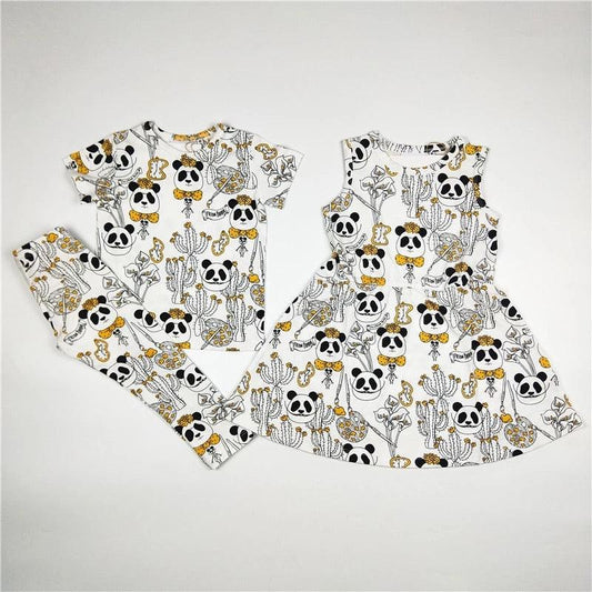 Kids Boy Girl Print Panda Dress T Shirt Pants Bump baby and beyond