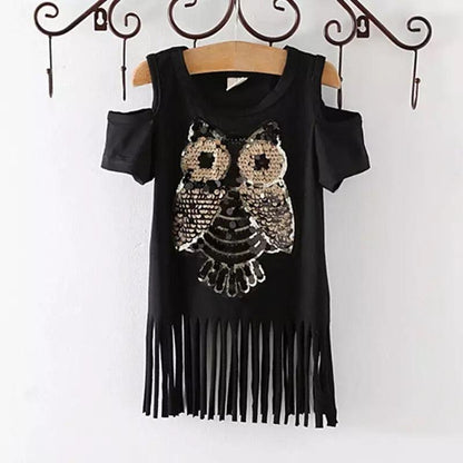 Kids Girls T Shirt Sleeve Top Owl Summer Clothes Bump baby and beyond