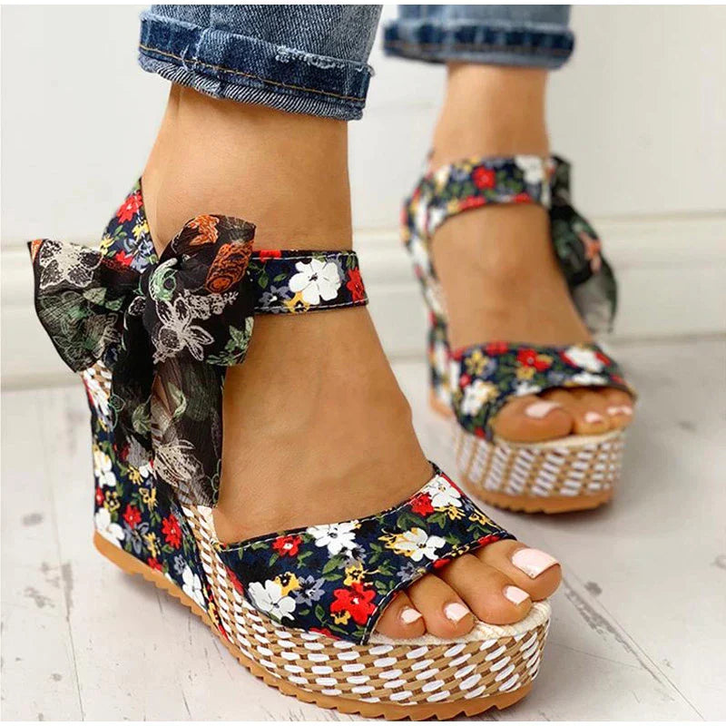 Ladies Beach Boho Wedge Sandals Shoe