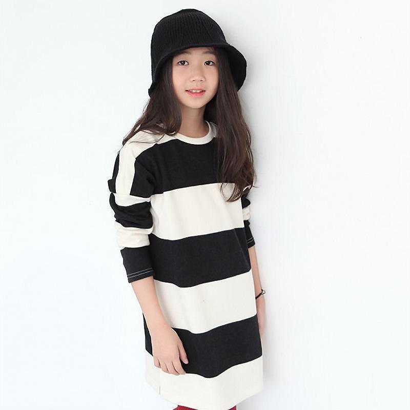 Long Sleeve Striped Black White Teenage Girls Dress Bump baby and beyond