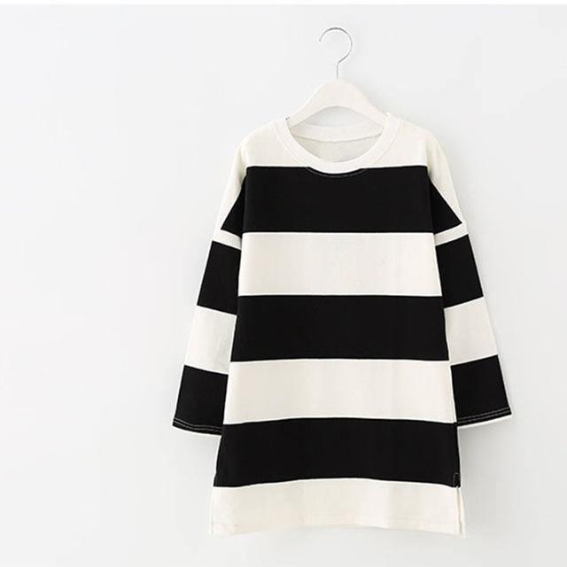 Long Sleeve Striped Black White Teenage Girls Dress Bump baby and beyond