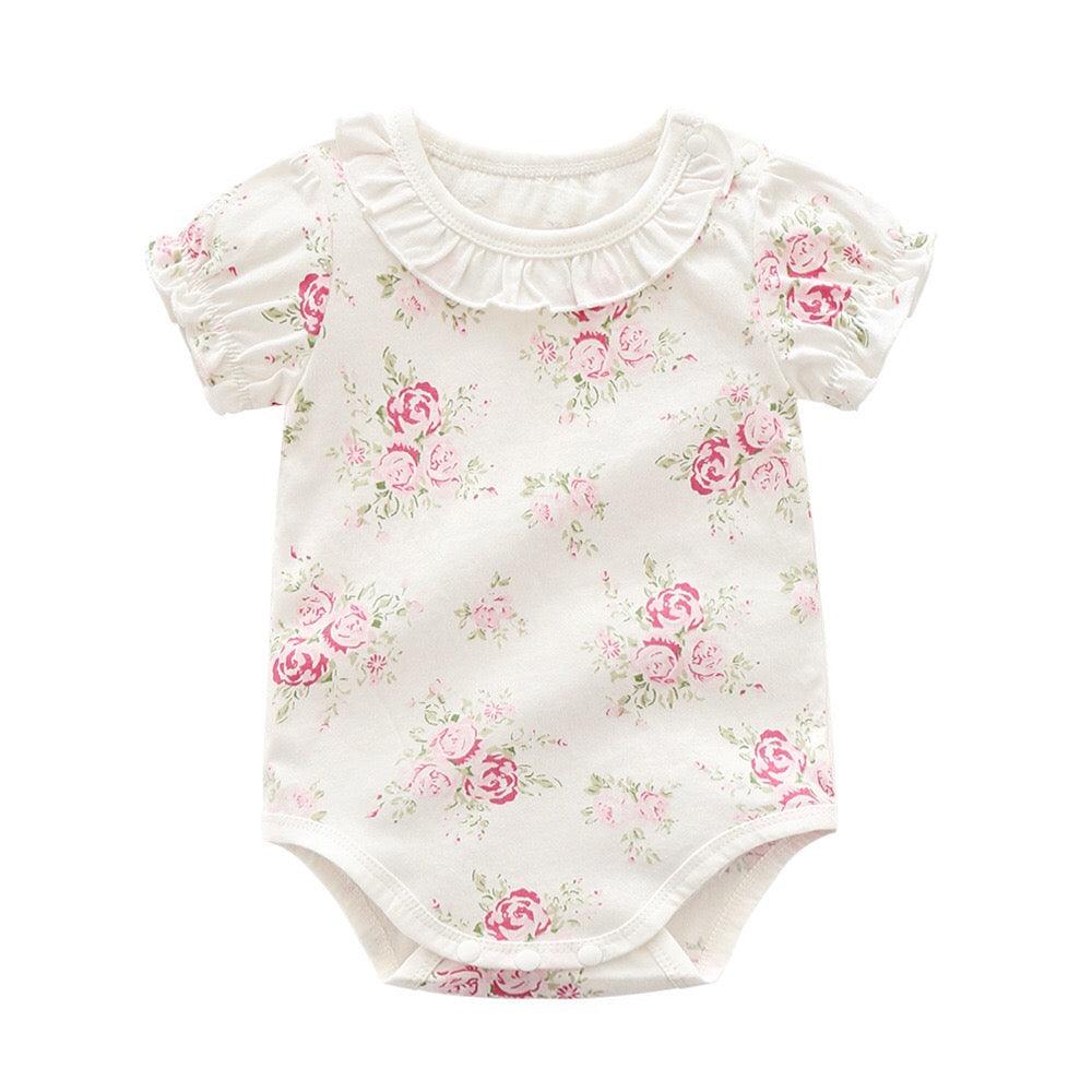 Lovely Girls Flower Printed Jumpsuit Clothes Bump baby and beyond