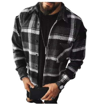 Men's Casual Plaid 2021 Long Sleeve Single-Breasted Shirt