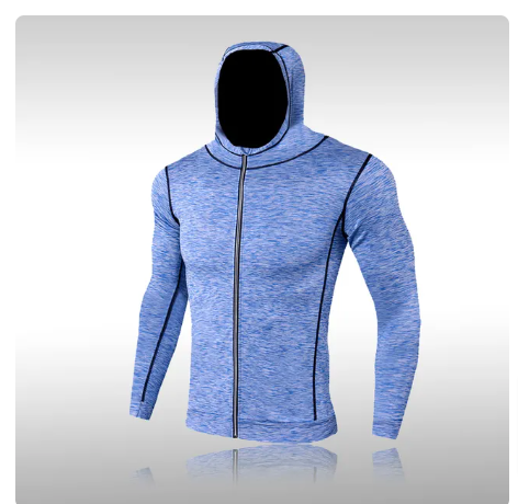 Men Compression Sportswear Fitness Hooded Jacket