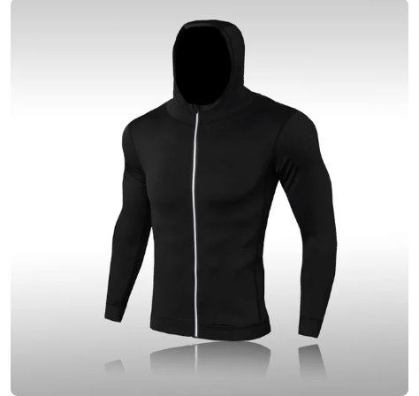 Men Compression Sportswear Fitness Hooded Jacket