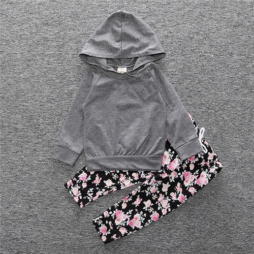 New Baby Unisex Long Sleeve Hooded Tops Floral pants Bump baby and beyond