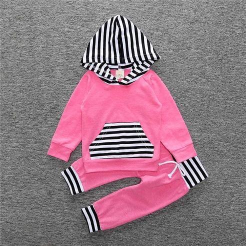 New Baby Unisex Long Sleeve Hooded Tops Floral pants Bump baby and beyond