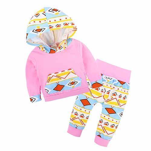 New Baby Unisex Long Sleeve Hooded Tops Floral pants Bump baby and beyond