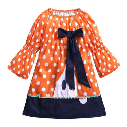 New Girl Polka Dot Pumpkin Halloween Dress Costume Bump baby and beyond