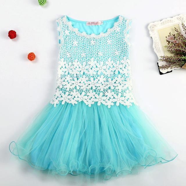 New Lace Flower Girl Dresses Hollow Mesh Bump baby and beyond