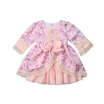 New Princess Floral Bowknot Ruffles Dress Bump baby and beyond