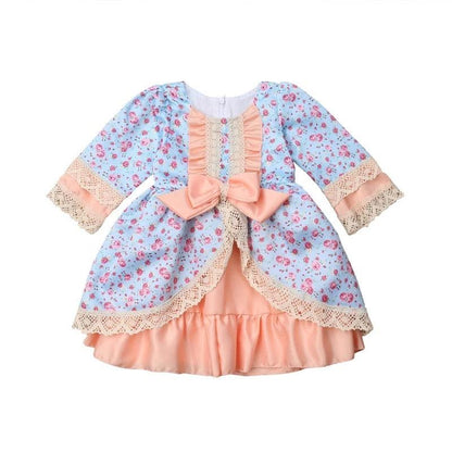 New Princess Floral Bowknot Ruffles Dress Bump baby and beyond