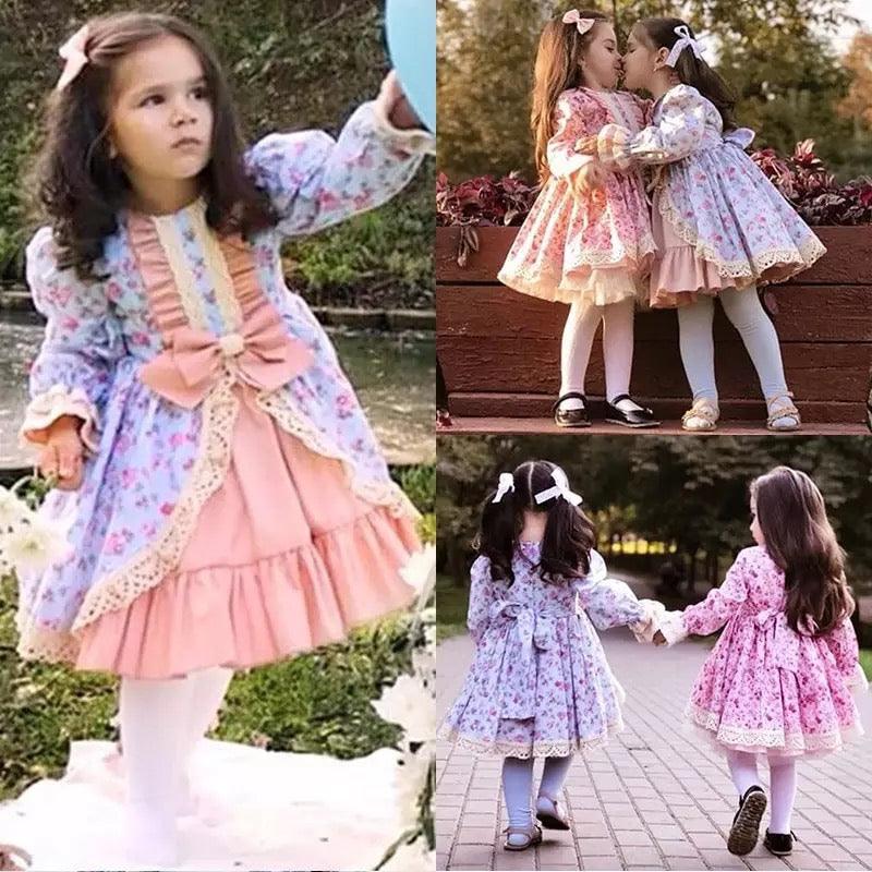 New Princess Floral Bowknot Ruffles Dress Bump baby and beyond