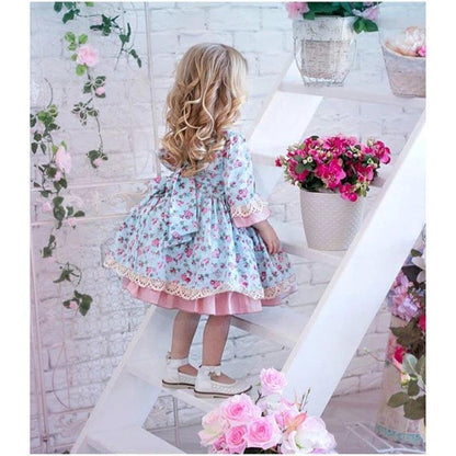 New Princess Floral Bowknot Ruffles Dress Bump baby and beyond