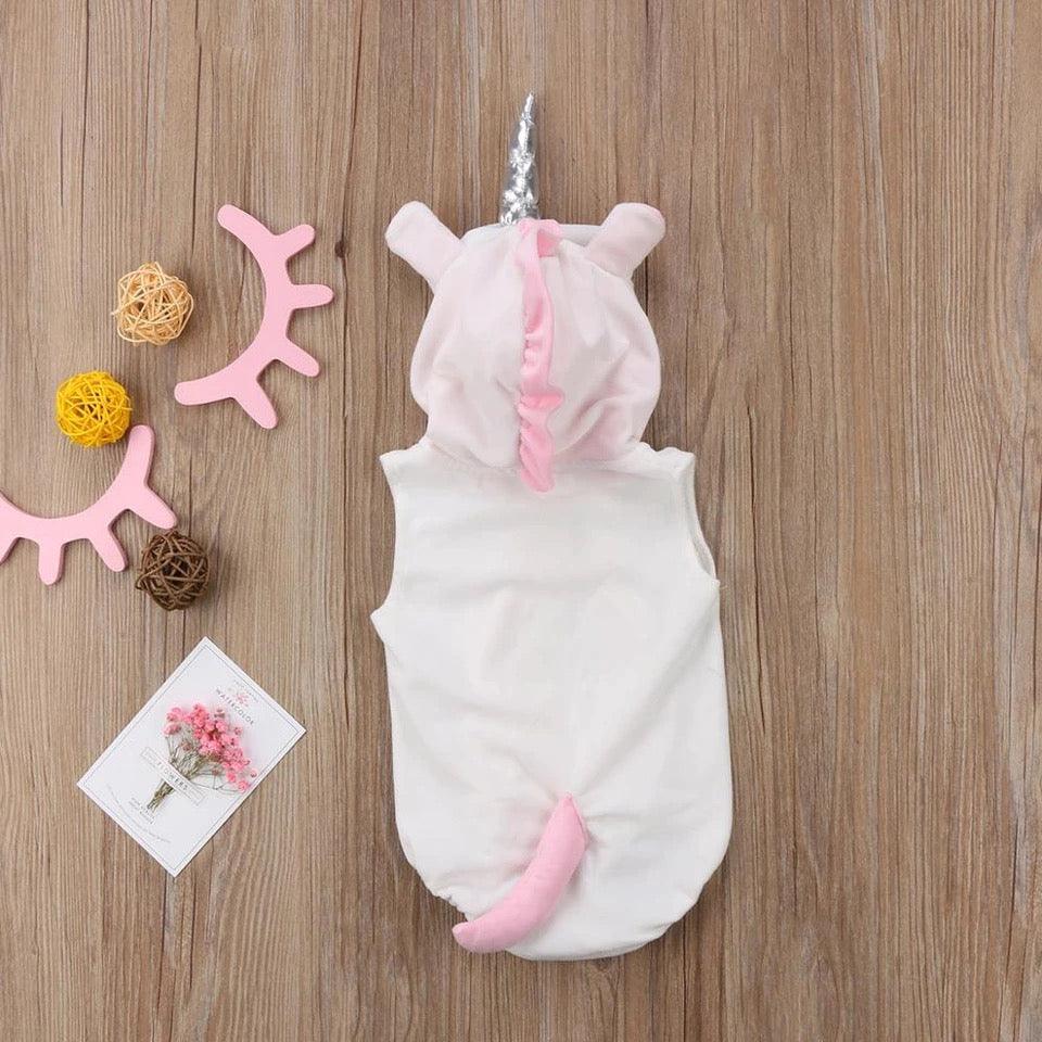 Newborn Baby Girl Fleece Unicorn Jumpsuit Bump baby and beyond