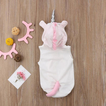 Newborn Baby Girl Fleece Unicorn Jumpsuit Bump baby and beyond