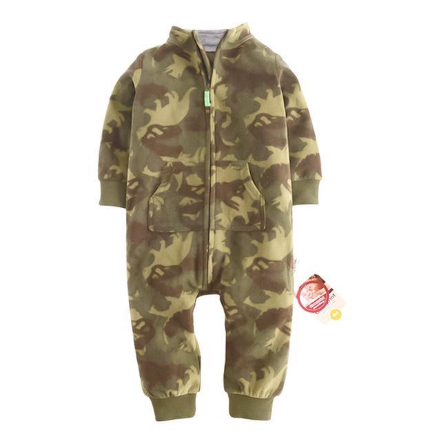 Newborn Baby Unisex Jumpsuit Pajamas Collar Fleece Clothes Bump baby and beyond