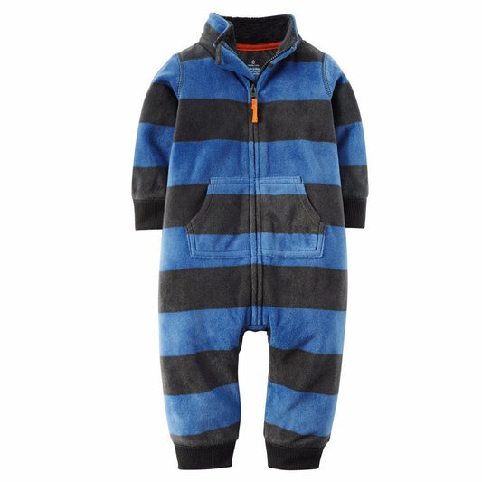 Newborn Baby Unisex Jumpsuit Pajamas Collar Fleece Clothes Bump baby and beyond