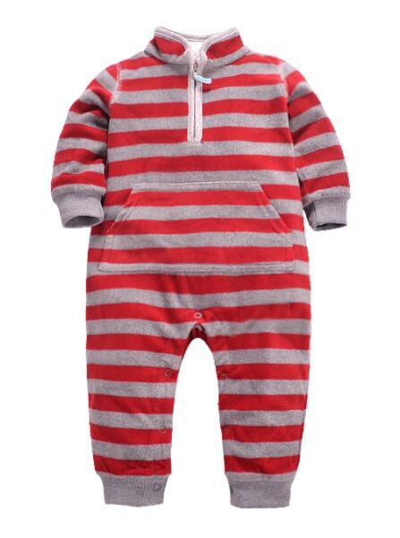 Newborn Baby Unisex Jumpsuit Pajamas Collar Fleece Clothes Bump baby and beyond