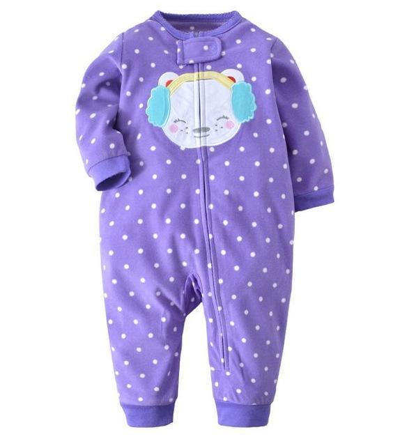 Newborn Baby Unisex Jumpsuit Pajamas Collar Fleece Clothes Bump baby and beyond