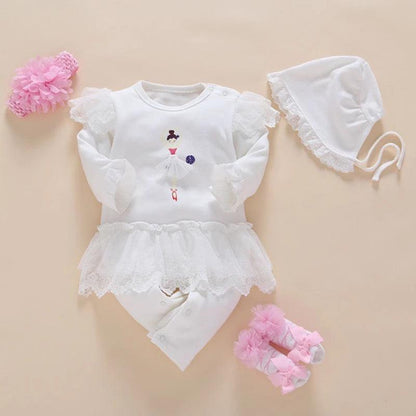 Newborn Girls Romper Hat Socks Headband Bump baby and beyond