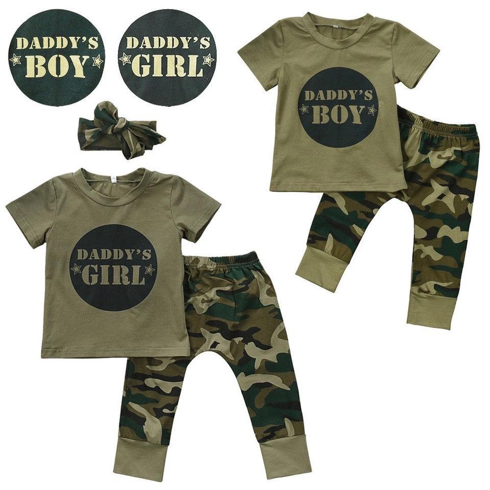 Newborn Tops Camouflage Pants Outfits Bump baby and beyond