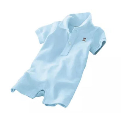 Newborn boys baby gentlemen polo romper clothes Bump baby and beyond