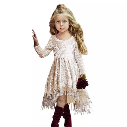 Princess Girls Solid Tassel Dress Bump baby and beyond