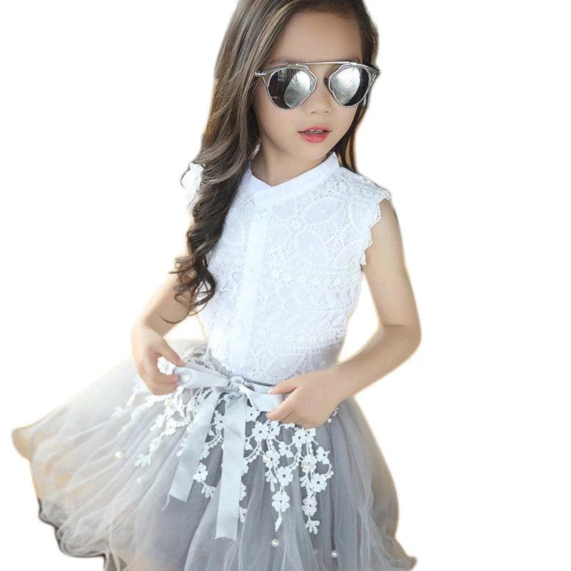 Princess Lace Sleeveless Tulle Ruffled Dress Bump baby and beyond