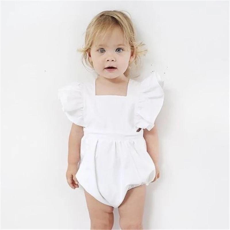 Princess Newborn Baby Romper Solid White Bump baby and beyond