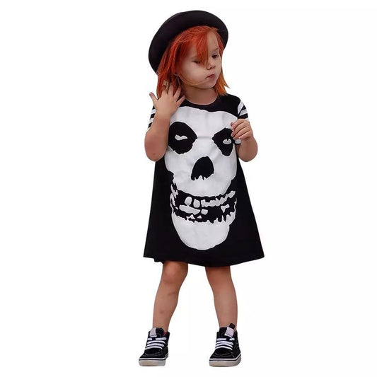 Short Sleeve Girls Halloween Skull Costume Party Bump baby and beyond