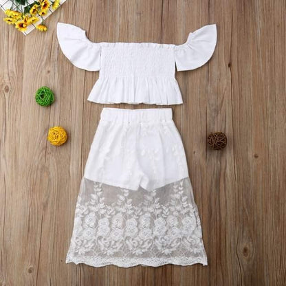 Short Sleeve White Top Long Skirt Outfit Bump baby and beyond